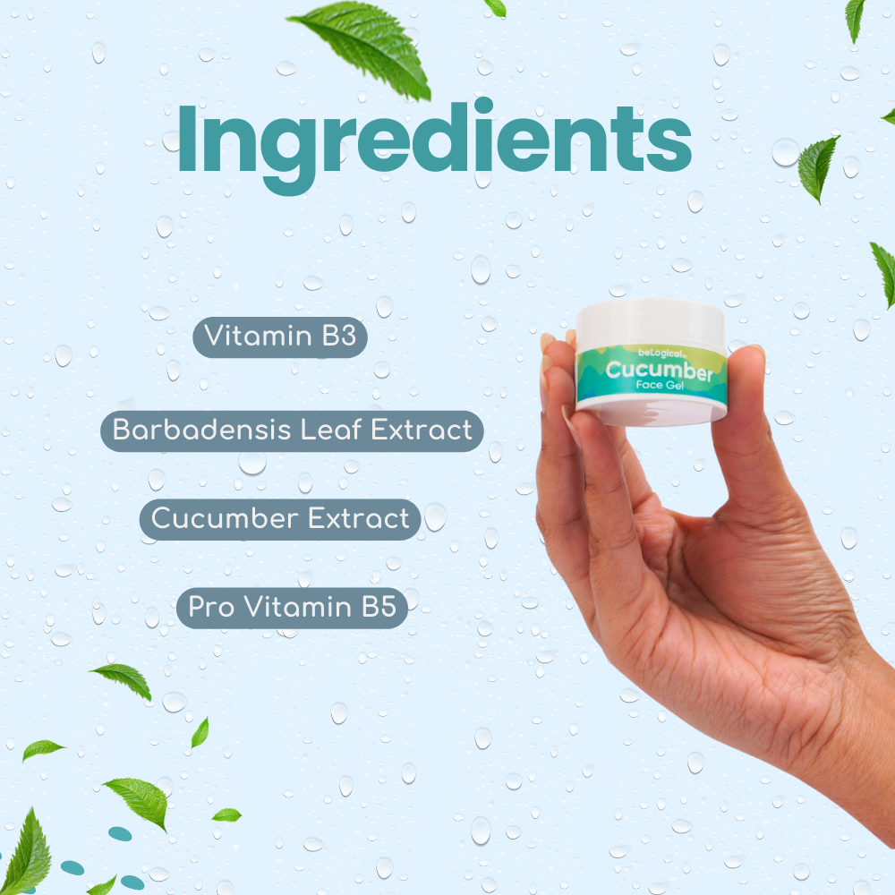 beLogical's Aloe & Cucumber Face Gel | Hydrating & Cooling | Soothing Effect | Lightweight | 8g belogical