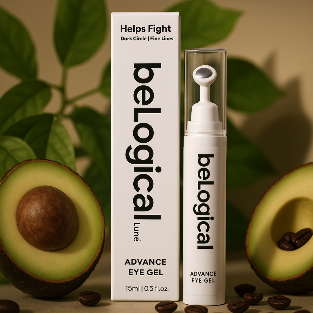 beLogical's Lune Advanced Eye Cream with Hyaluronic Acid & Centella Asiatica Extract | For Reducing Dark Circles, Puffiness, Wrinkles, Fine Lines | Cooling Gel & Roller for Men & Women | 15 g