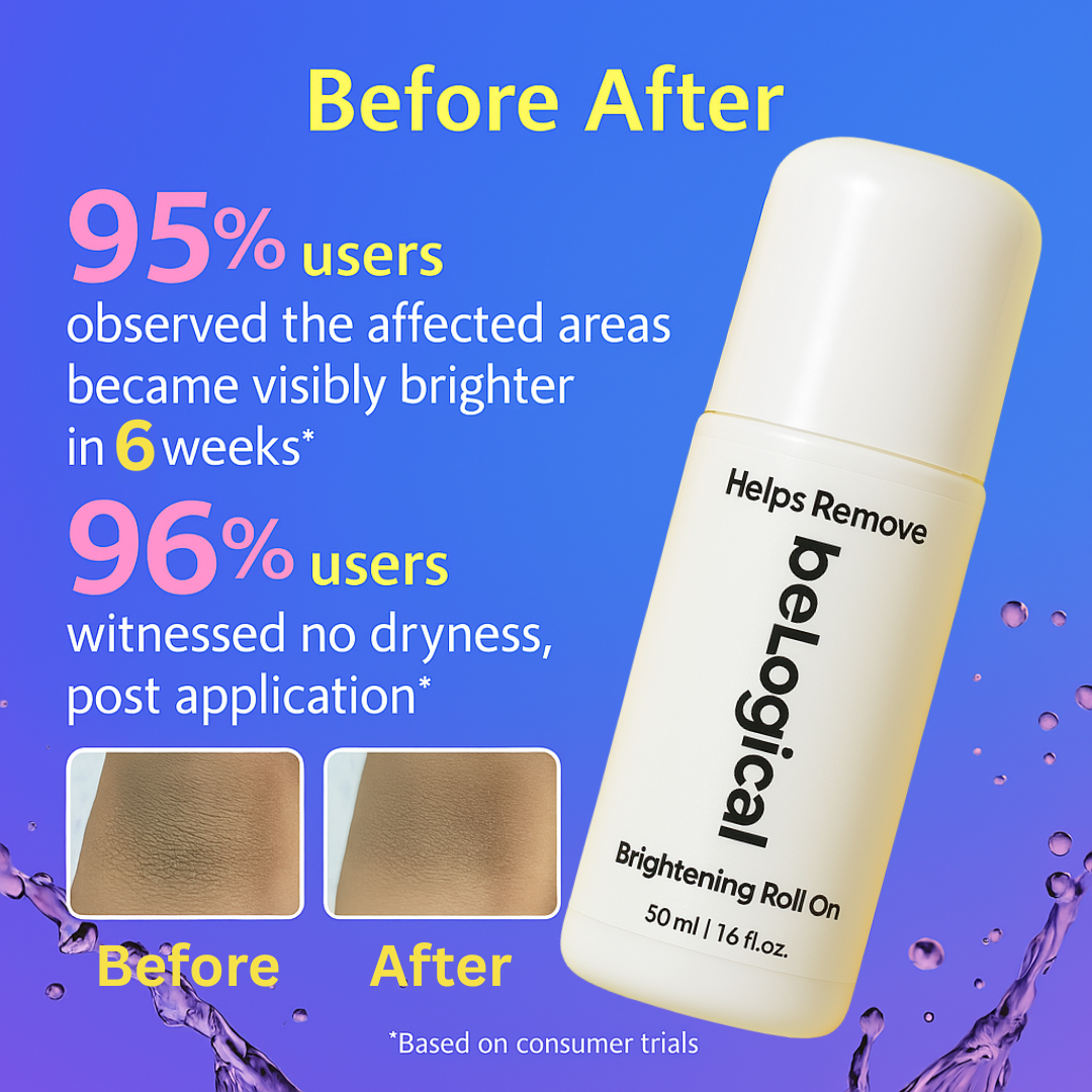 beLogical 3% AHA & BHA Underarm Roll On 50ml | 2% Mandelic Acid, 2% Lactic Acid, 2% Salicylic Acid | Reduces Pigmentation & Controls Odour