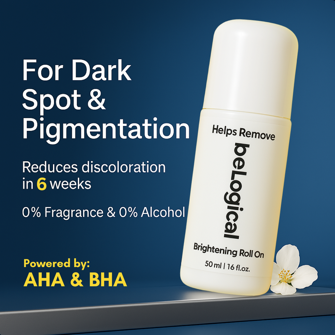 beLogical 3% AHA & BHA Underarm Roll On 50ml | 2% Mandelic Acid, 2% Lactic Acid, 2% Salicylic Acid | Reduces Pigmentation & Controls Odour