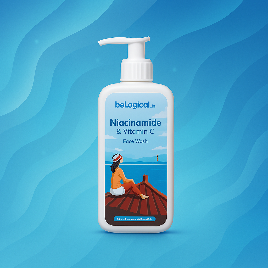 beLogical's 5% Niacinamide + Vitamin C Face Wash Gel | Brightening & Rejuvenating | Sulfate-Free | 200ml